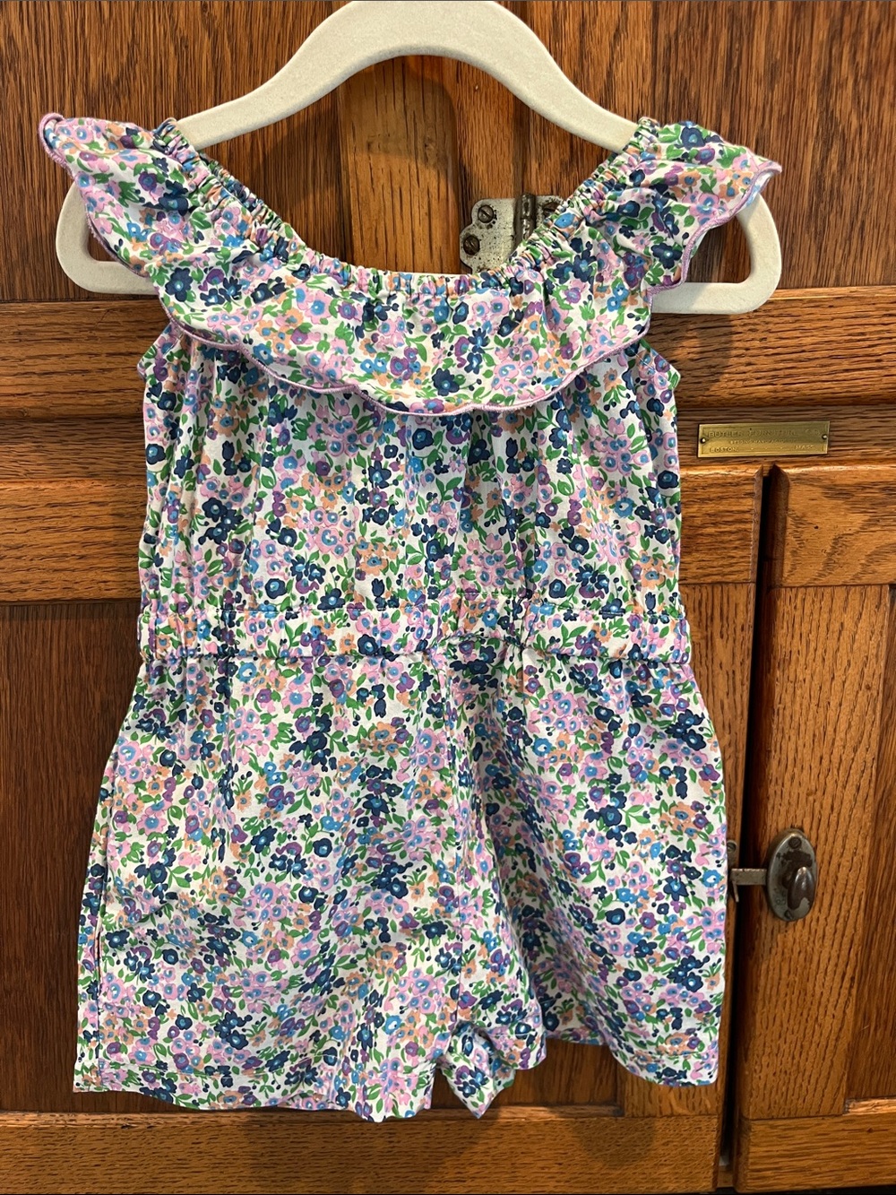 Floral Ruffle Romper - Pink Multi - Picture 1 of 4